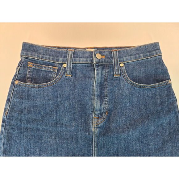 MADEWELL Womens Size 27 Flap Denim Raw Hem Mini Jean Skirt 17" Long - Picture 4 of 8